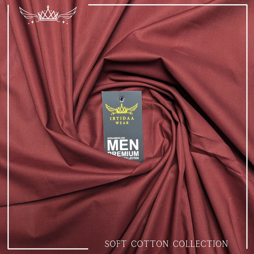 Men Unstitched Premium Soft Cotton - Rose Red