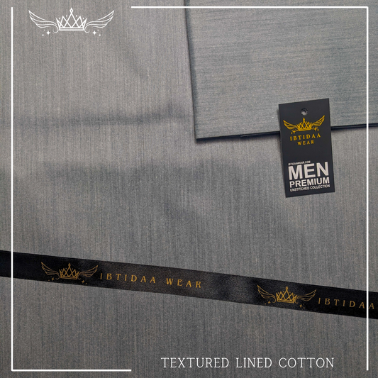 Men Unstitched Premium Textured Lined Cotton - Grey